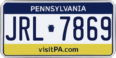PA license plate JRL7869