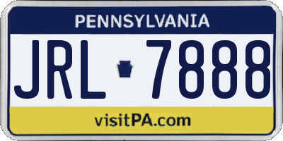 PA license plate JRL7888