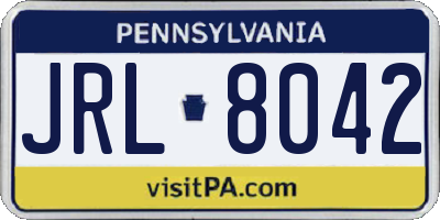 PA license plate JRL8042