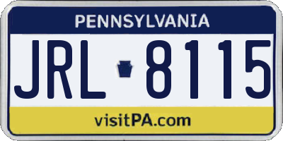 PA license plate JRL8115