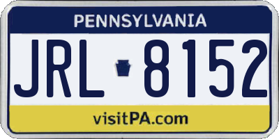 PA license plate JRL8152
