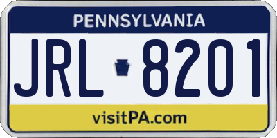 PA license plate JRL8201