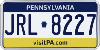 PA license plate JRL8227