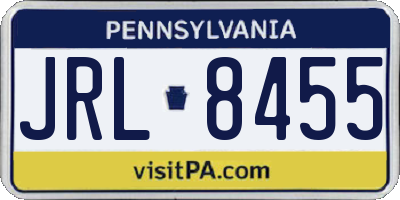 PA license plate JRL8455