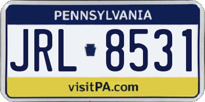 PA license plate JRL8531