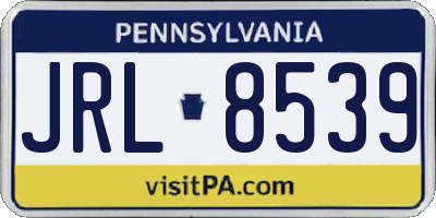 PA license plate JRL8539