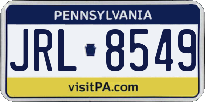 PA license plate JRL8549