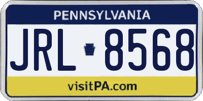 PA license plate JRL8568