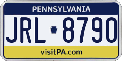 PA license plate JRL8790