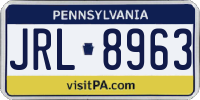PA license plate JRL8963