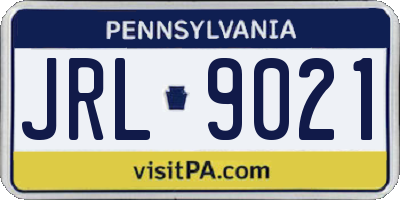 PA license plate JRL9021