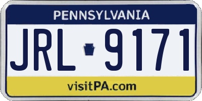 PA license plate JRL9171