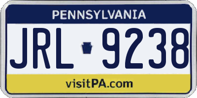 PA license plate JRL9238