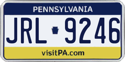 PA license plate JRL9246