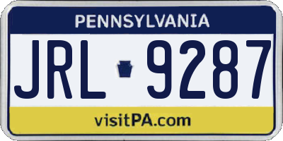 PA license plate JRL9287