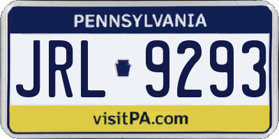 PA license plate JRL9293