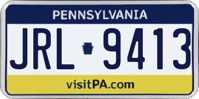 PA license plate JRL9413