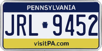 PA license plate JRL9452