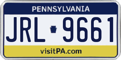 PA license plate JRL9661