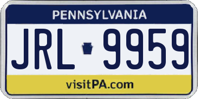 PA license plate JRL9959