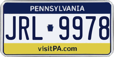 PA license plate JRL9978