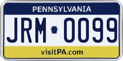 PA license plate JRM0099