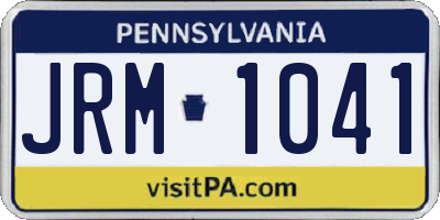 PA license plate JRM1041