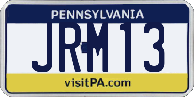 PA license plate JRM13