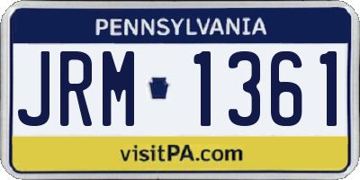 PA license plate JRM1361