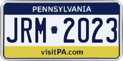 PA license plate JRM2023
