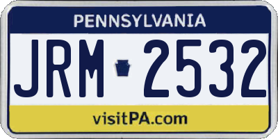 PA license plate JRM2532