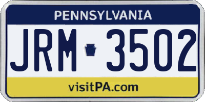 PA license plate JRM3502