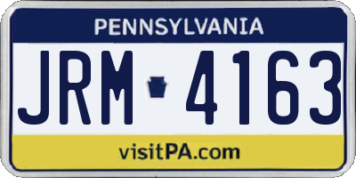 PA license plate JRM4163