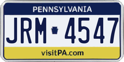 PA license plate JRM4547