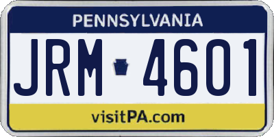 PA license plate JRM4601