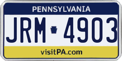 PA license plate JRM4903