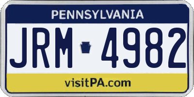 PA license plate JRM4982