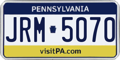 PA license plate JRM5070