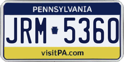 PA license plate JRM5360