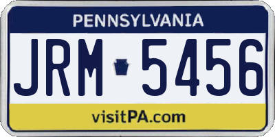 PA license plate JRM5456