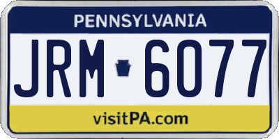 PA license plate JRM6077