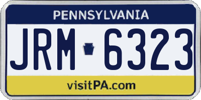 PA license plate JRM6323