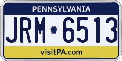 PA license plate JRM6513