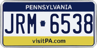 PA license plate JRM6538