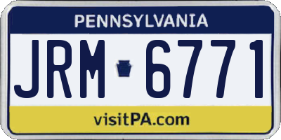 PA license plate JRM6771