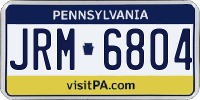 PA license plate JRM6804