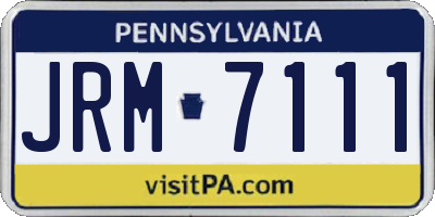 PA license plate JRM7111