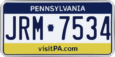 PA license plate JRM7534