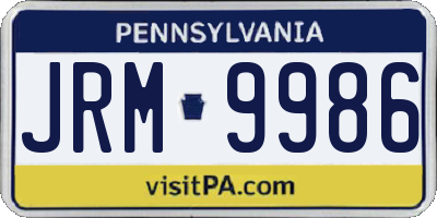 PA license plate JRM9986