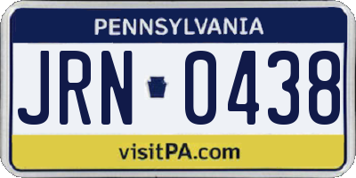 PA license plate JRN0438